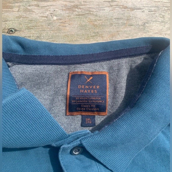 💜 Denver Hayes Men's Classic Fit Polo Shirt - Blue - Size 2XL/2TG - Picture 3 of 5